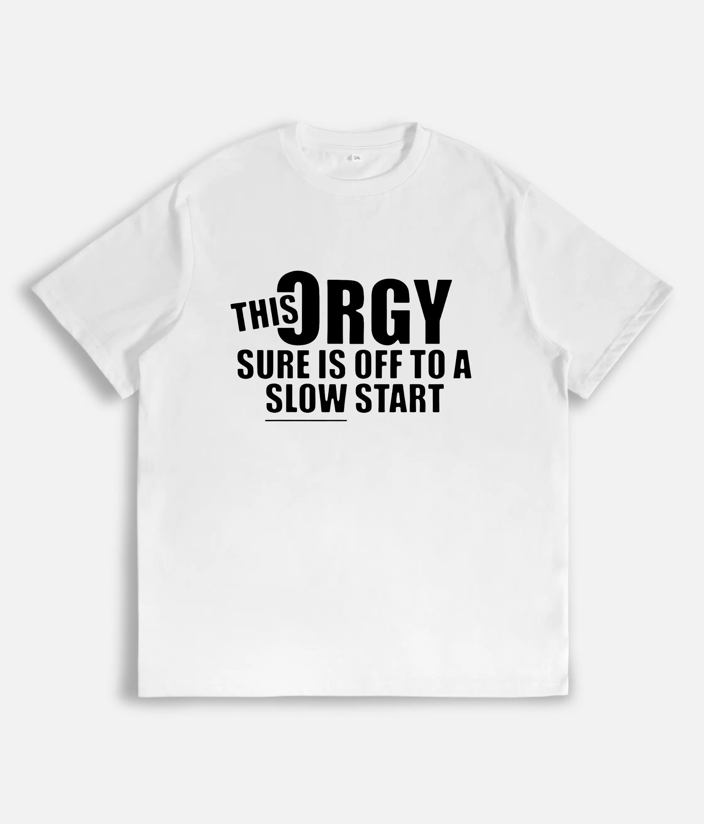 Awkwardly Hilarious: "This Orgy" Sarcastic Bold Graphic Party T-Shirt