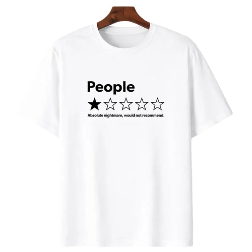 "People: 1-Star Review" Introvert Humor Graphic Tee
