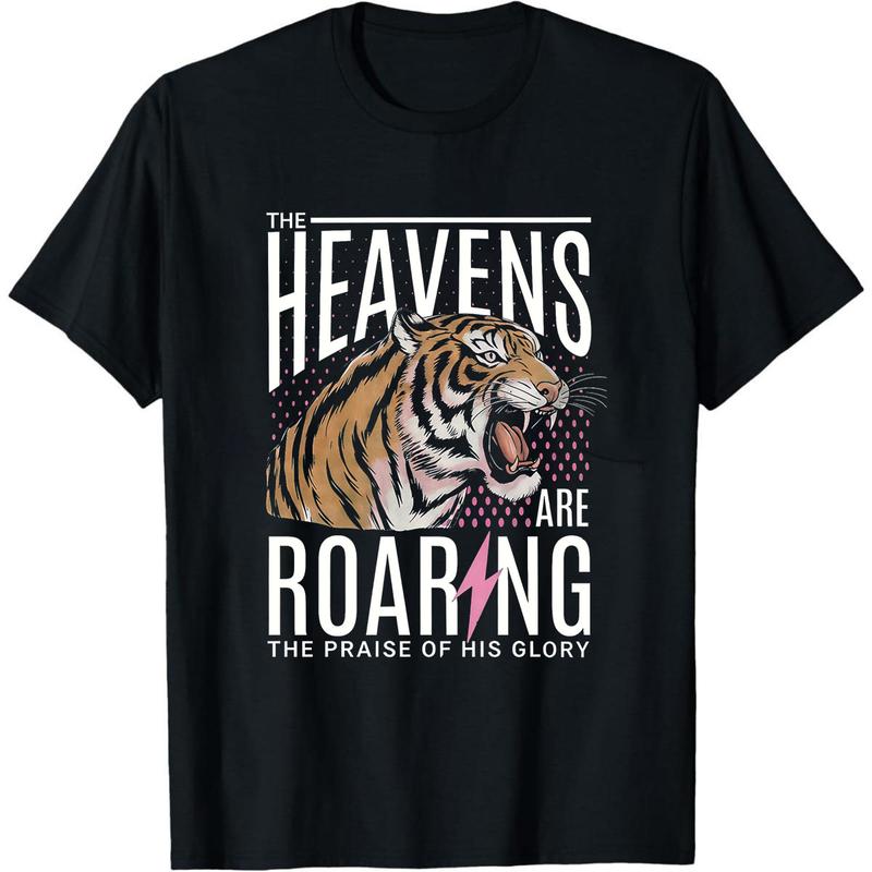 Heaven is Roaring T-shirt, Bible Verse T-shirt, Religious T-shirt, Vintage Style Clothing