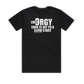 Awkwardly Hilarious: "This Orgy" Sarcastic Bold Graphic Party T-Shirt