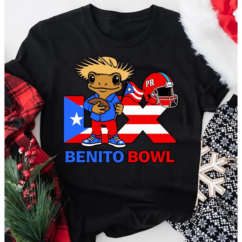 Benito Bowl Bunny Shirt – Funny Holiday Print + Football Touch Down.