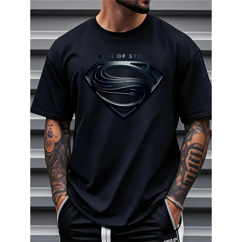 Unyielding Strength Man of Steel Metallic Shield Tee