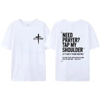 Be The Light: "Need Prayer?" Matthew 18:20 Double-Sided Faith Graphic Top