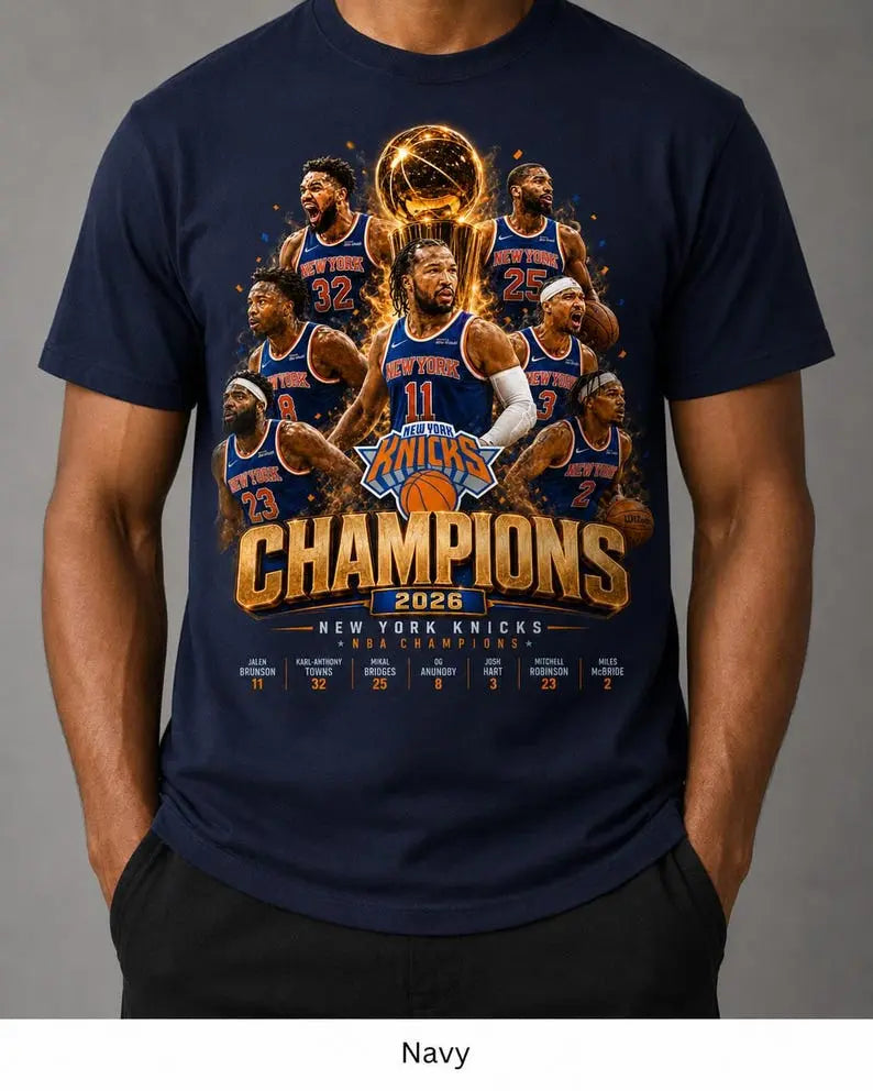 New York Knicks 2026 NBA Champions Victory Commemorative Graphic Tee