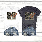 Women's Floral & Skeleton Print Round Neck Tee, Fashion Casual Short Sleeve T-shirt for Daily Wear