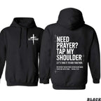 Be The Light: "Need Prayer?" Matthew 18:20 Double-Sided Faith Graphic Top