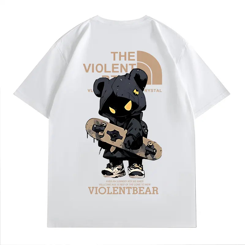 Streetwear Rebellion: ViolentBear Skater Graphic Tee