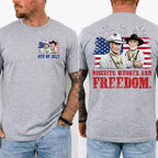 Patriotic Humor: 4th of July Western Cowboy T-Shirt Apparel