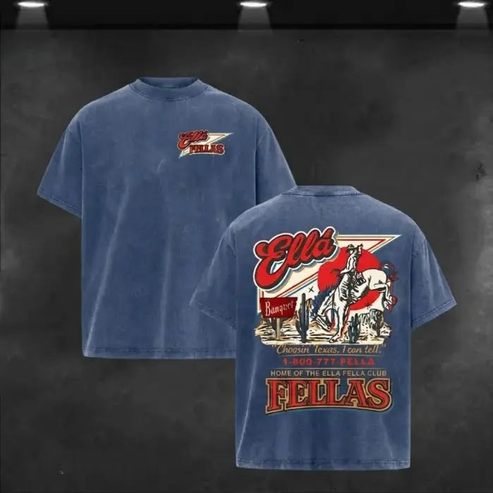 Vintage Western Vibe: Retro Texas Cowboy Washed T-Shirt