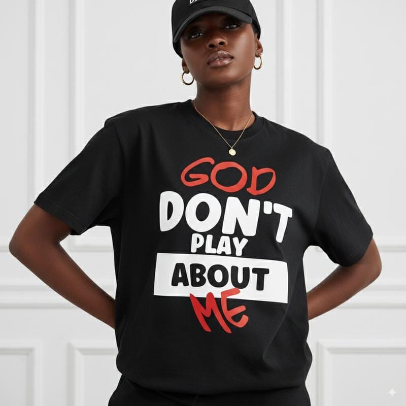 Plus Size "God Don't Play About Me" Tee | Trendy Cotton Unisex Top