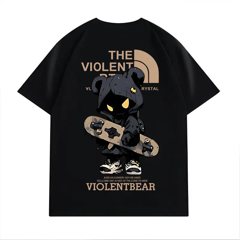 Streetwear Rebellion: ViolentBear Skater Graphic Tee