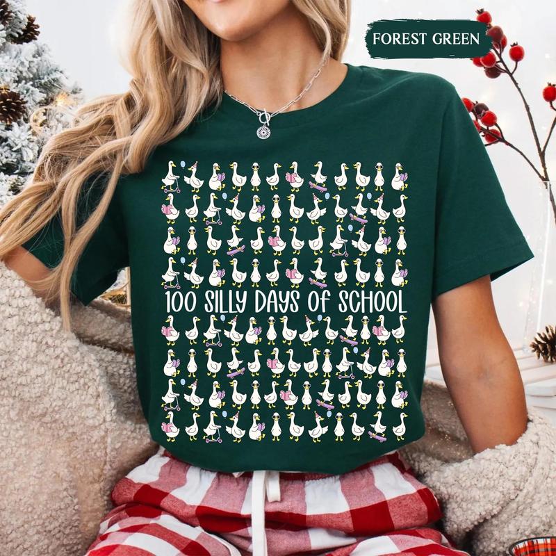 Silly Goose 100 Day Of School Shirt, 100 Silly Days of School, Funny 100th Day Teacher Shirt