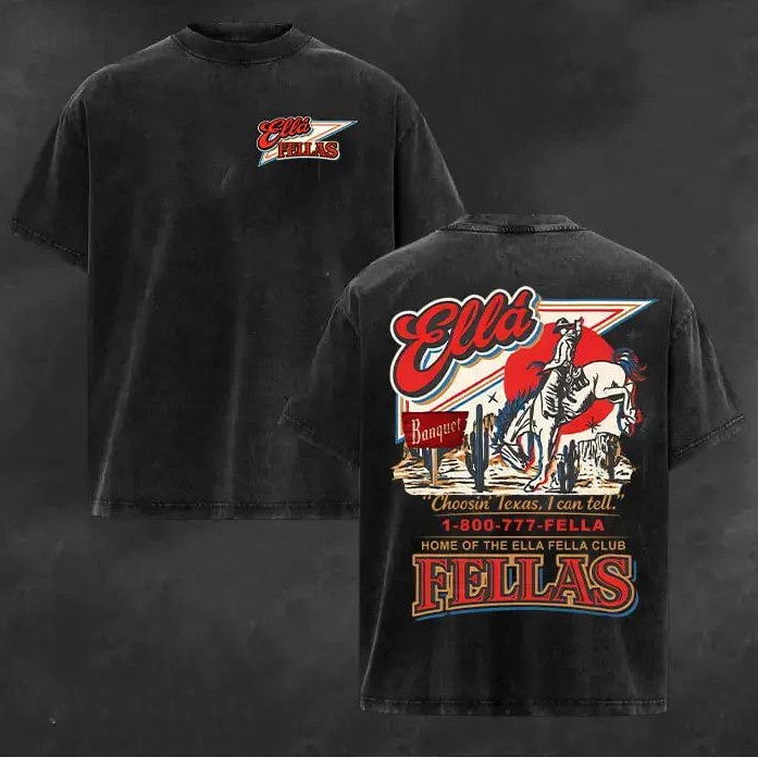 Vintage Western Vibe: Retro Texas Cowboy Washed T-Shirt