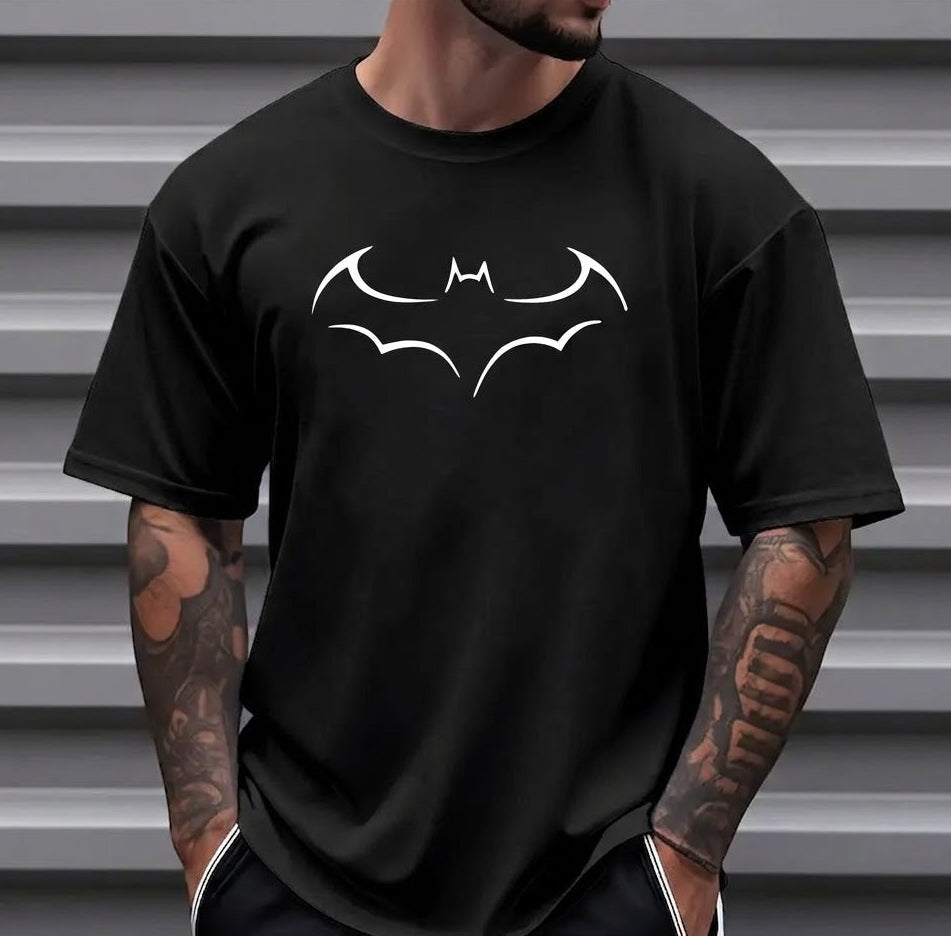 Shadow of Gotham: Unisex Minimalist Dark Knight Oversized Tee