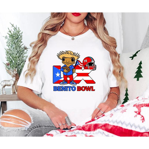 Benito Bowl Hasen-T-Shirt – Lustiger Feiertags-Print + Football Touchdown.