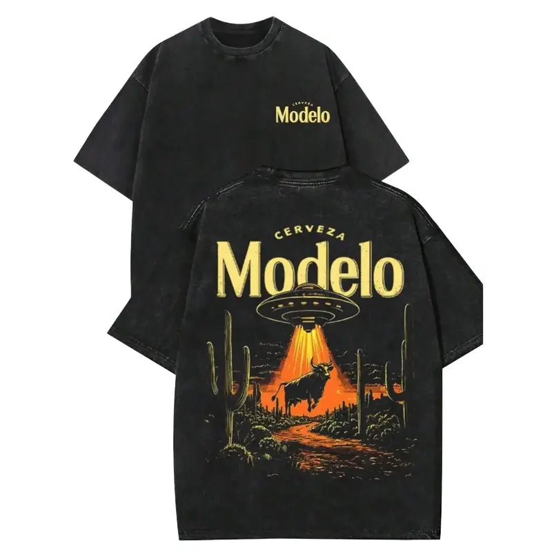 Sci-Fi Desert Vibe: Retro Modelo T-Shirt Alien Abduction Apparel