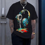 Classic Cotton Printed T-Shirt for Men Slim Fit Eco-Friendly Dyeing Soft Comfortable Versatile Streetwear Style Casual Menswear Top Jeans Original Pants Stylish Tshirt Tropical Shoe