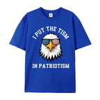 I Put The Tism In Patriotism Funny Autistic Eagle Fourth Of July Tee