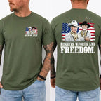 Patriotic Humor: 4th of July Western Cowboy T-Shirt Apparel