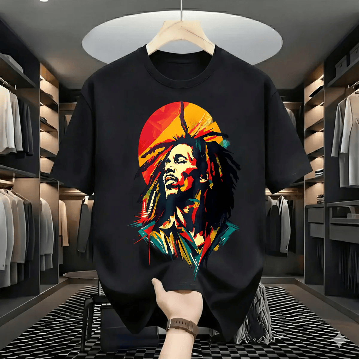 🔥[LIMITED TIME FREE SHIPPING] Eternal Soul: Bob Marley Tribute Vibrant Pop-Art Tee