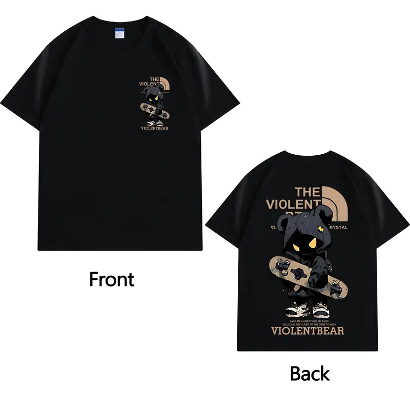 Streetwear Rebellion: ViolentBear Skater Graphic Tee