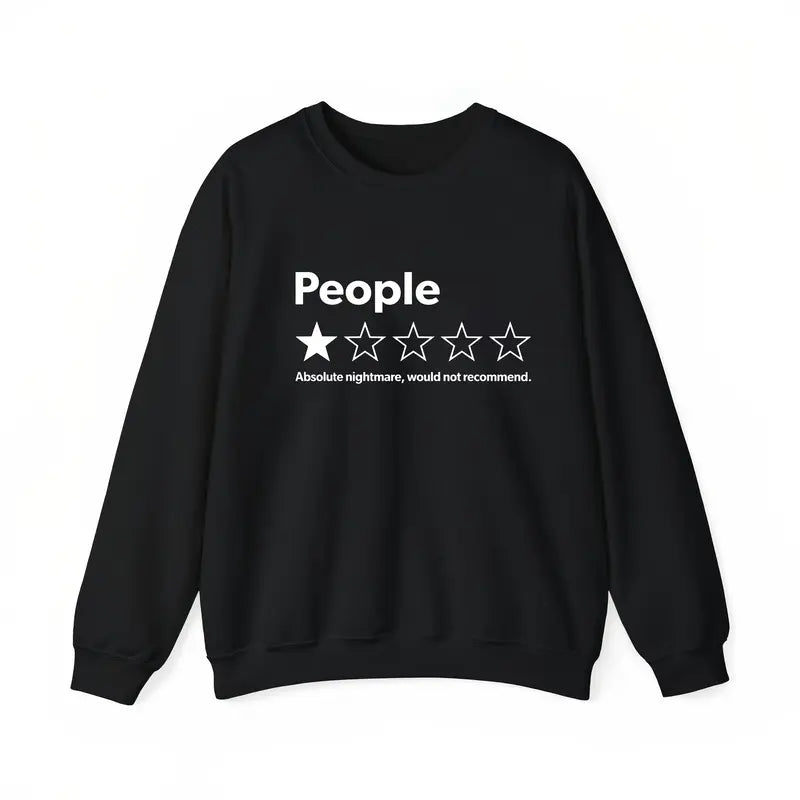 "People: 1-Star Review" Introvert Humor Graphic Tee