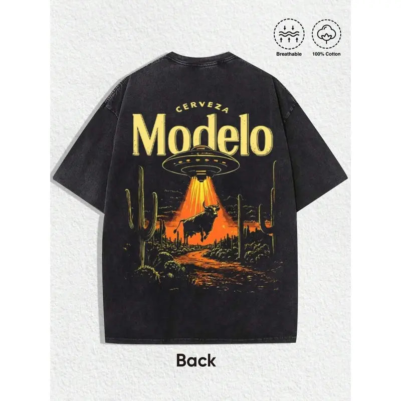 Sci-Fi Desert Vibe: Retro Modelo T-Shirt Alien Abduction Apparel